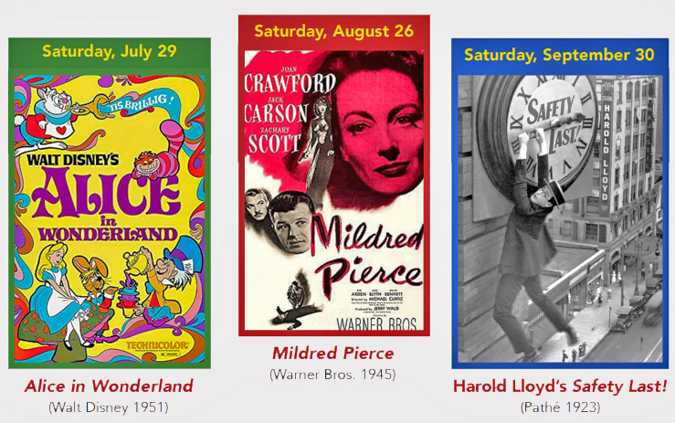 Alice in Wonderland, Mildred Pierce and Safety Last